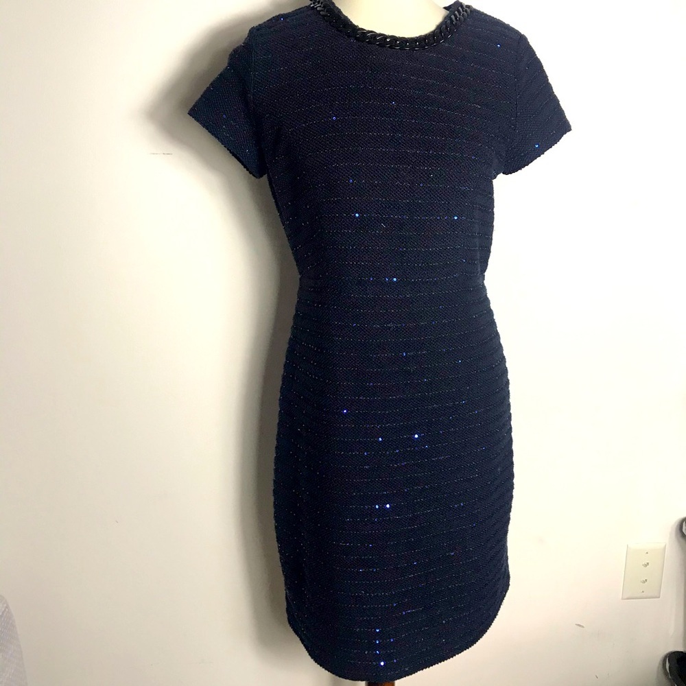 Karl Lagerfeld Shift Dress with Necklace Neckline